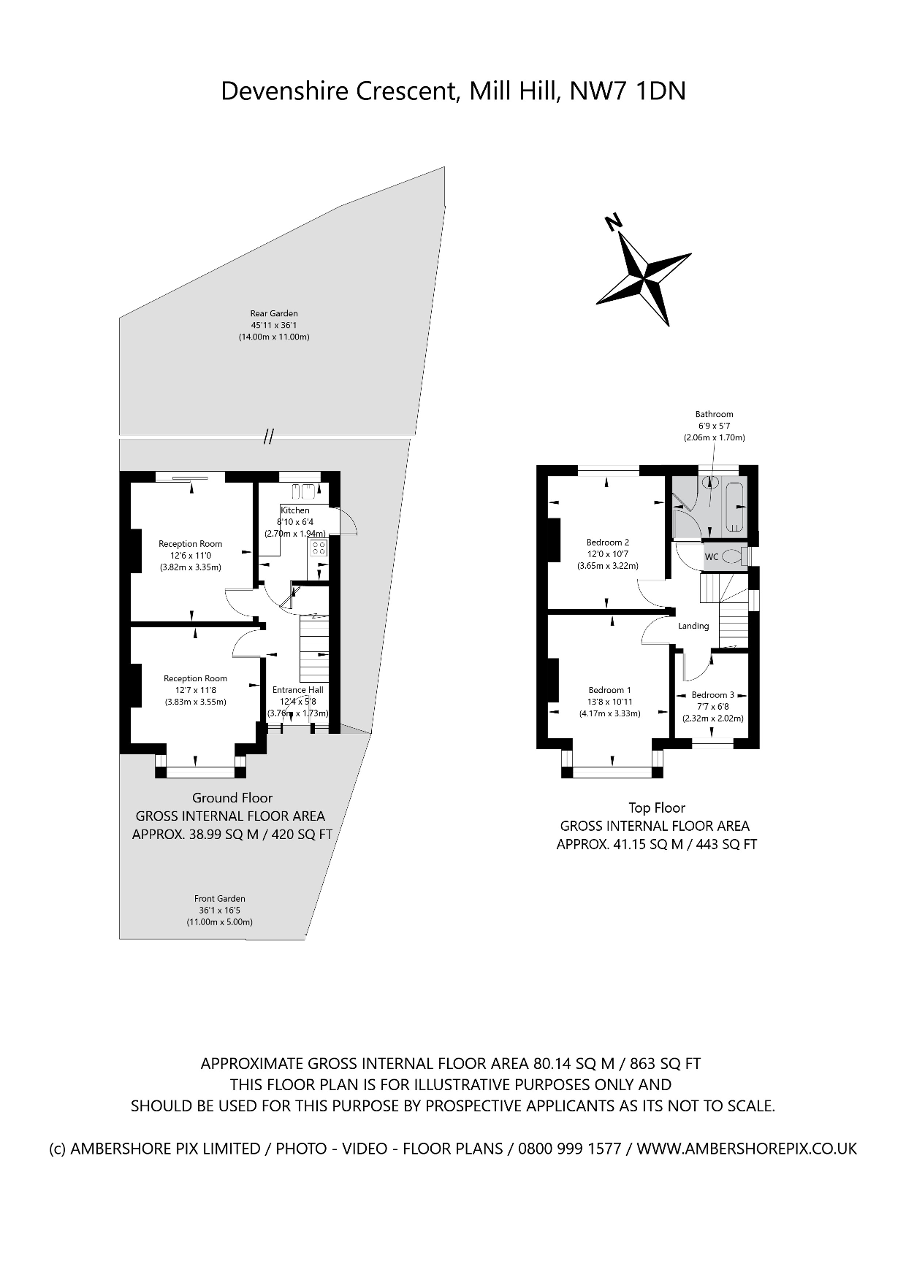 Floorplan of Devonshire Crescent, Mill Hill East, London, NW7 1DN