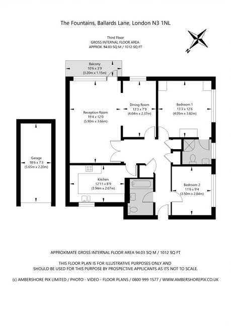 Floorplan of The Fountains, Ballards Lane, Finchley, London, N3 1NL