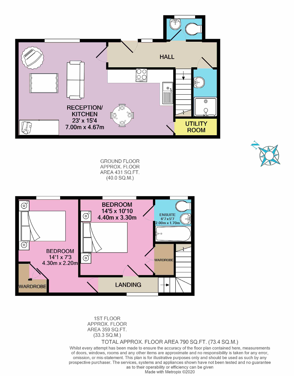 Floorplan of Castle Mews, North Finchley, London, N12 9EH